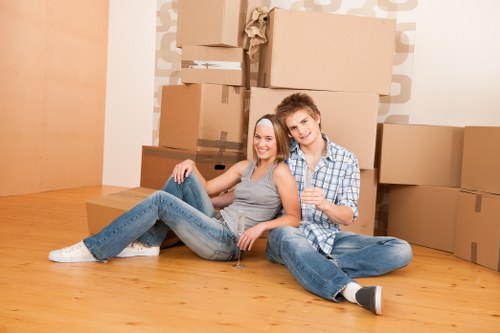 Commercial moving team preparing an office relocation in Twickenham