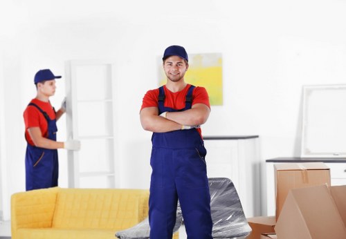 Moving van loading boxes safely with care and planning