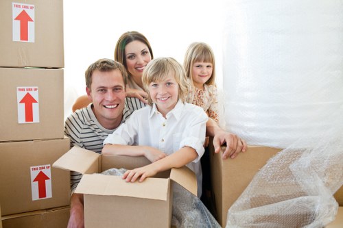 Packed boxes and furniture ready for local house removals