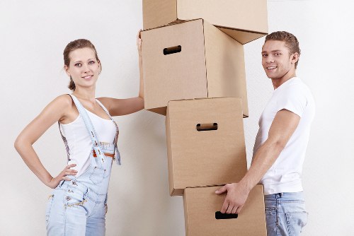 Loading furniture from a Twickenham office with access challenges